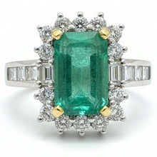 Load image into Gallery viewer, Diamond Emerald Ring - Rings
