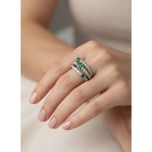 Load image into Gallery viewer, Diamond Emerald Ring - Rings
