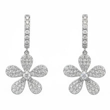 Load image into Gallery viewer, Diamond Floral Design Earrings - Earrings
