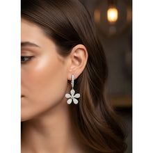 Load image into Gallery viewer, Diamond Floral Design Earrings - Earrings
