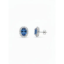 Load image into Gallery viewer, Diamond Sapphire Earrings - Earrings
