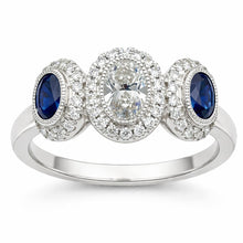 Load image into Gallery viewer, Diamond Sapphire Ring - Rings
