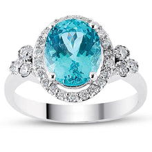 Load image into Gallery viewer, Aquamarine Diamond Ring - Jewelry
