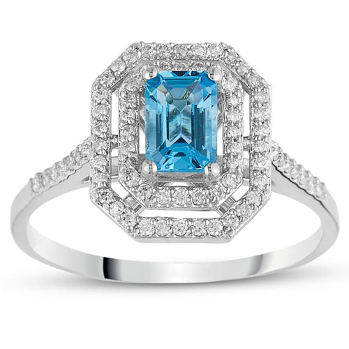 Aquamarine Diamond Ring - Jewelry