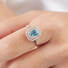 Load image into Gallery viewer, Aquamarine Diamond Ring - Jewelry
