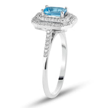 Load image into Gallery viewer, Aquamarine Diamond Ring - Jewelry
