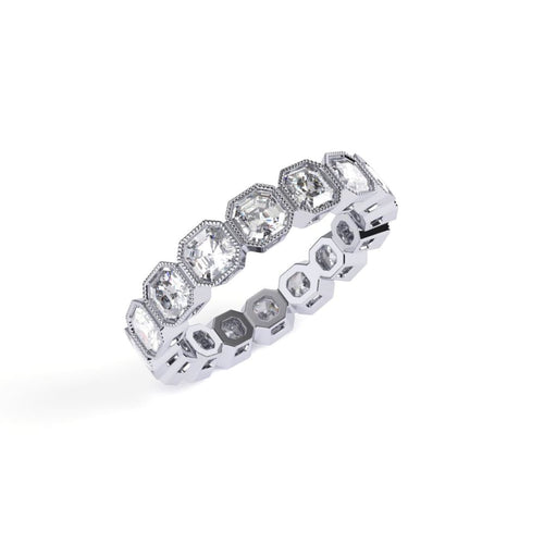 Asscher Cut Diamond Eternity Band - Jewelry