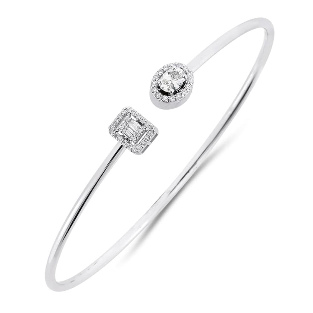 Round Baguette Oval Diamond Bangle - Empire Fine Jewellers
