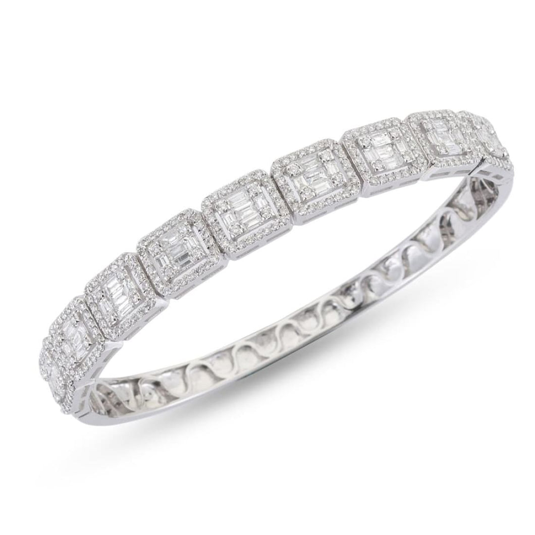 Round and Baguette Diamonds Bangle - Empire Fine Jewellers