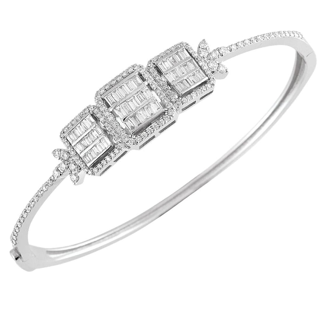 Round and Baguette Diamond Bangle - Empire Fine Jewellers