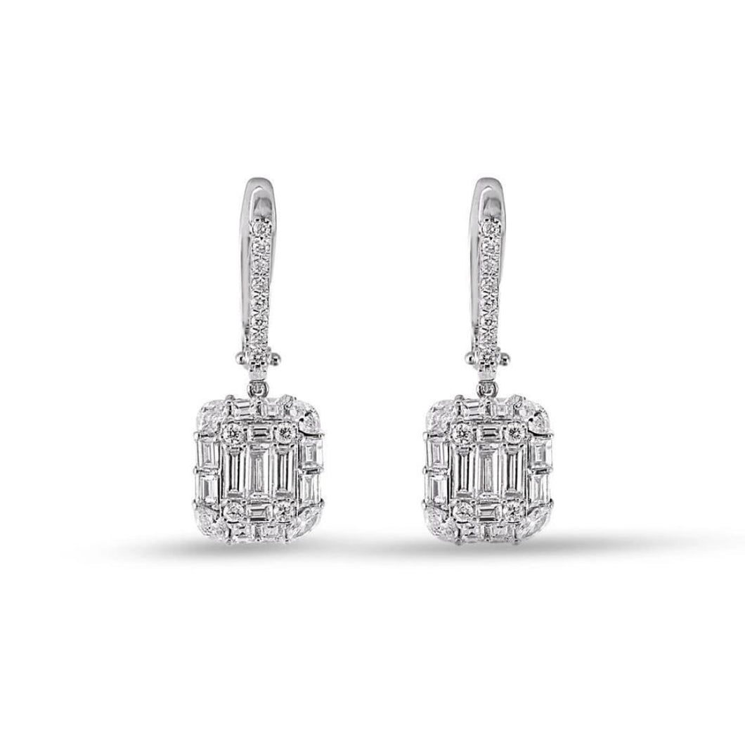 Diamond Baguette Dangling Earring