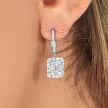 Load image into Gallery viewer, Diamond Baguette Dangling Earring
