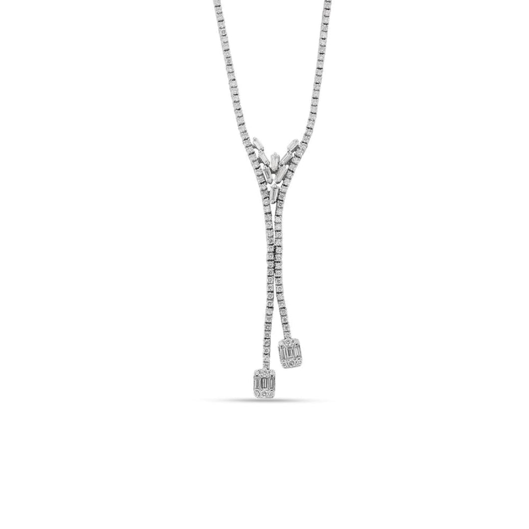 Baguette Diamond Necklace - Jewelry