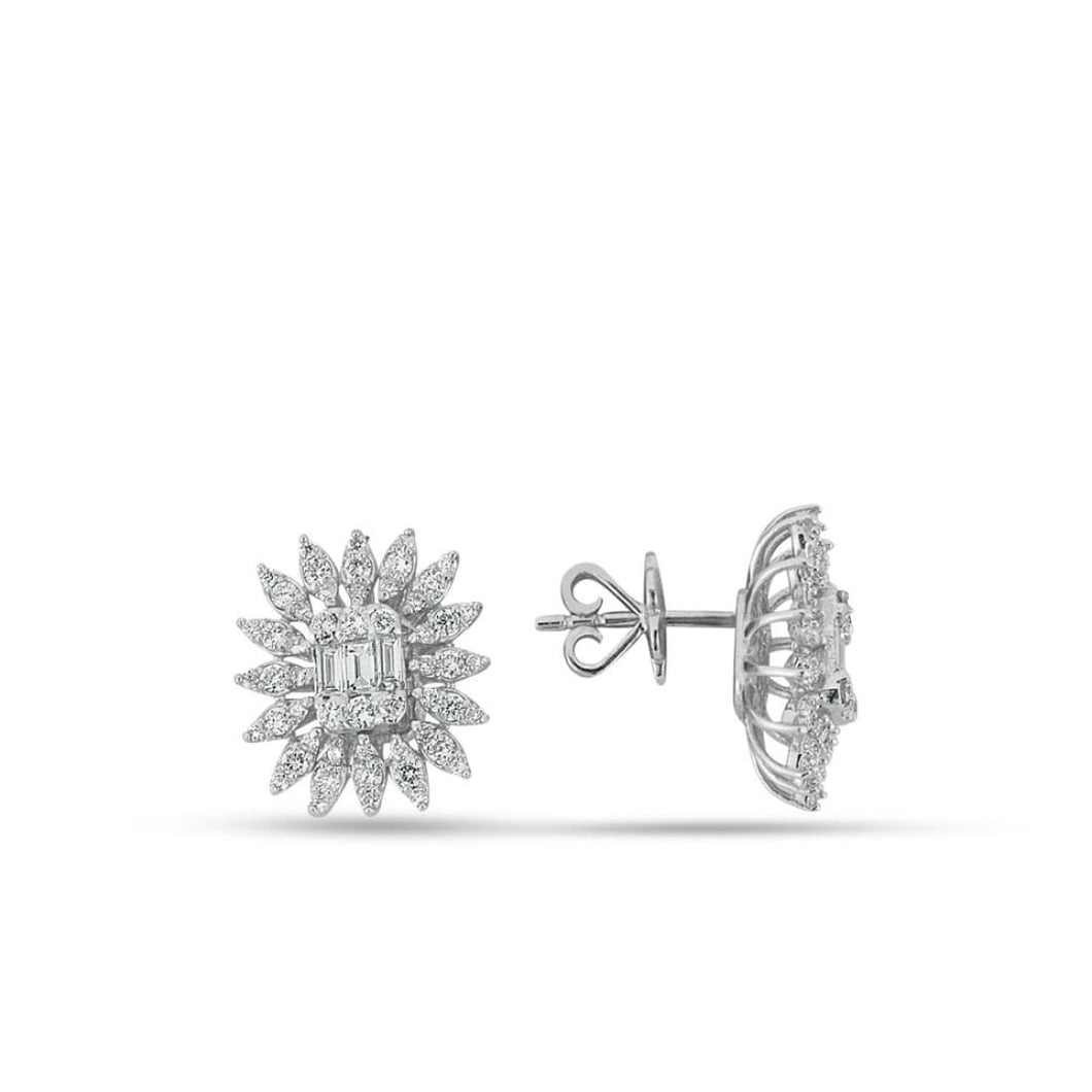 Baguette Diamond Stud Earring - Jewelry