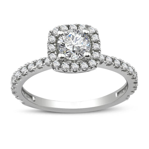 Cushion Halo Diamond Engagement Ring - Jewelry