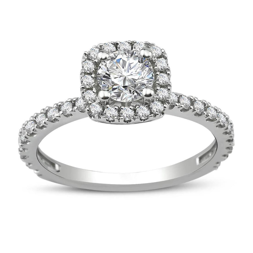 Cushion Halo Diamond Engagement Ring - Jewelry