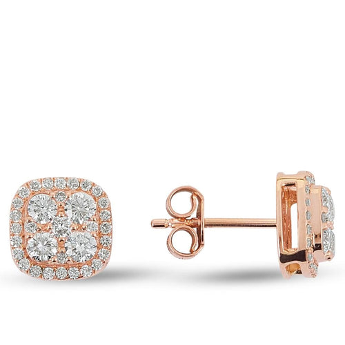 Cushion Shape Diamond Stud Earring - Jewelry