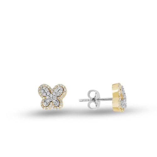 Diamond Butterfly Stud Earring - Jewelry