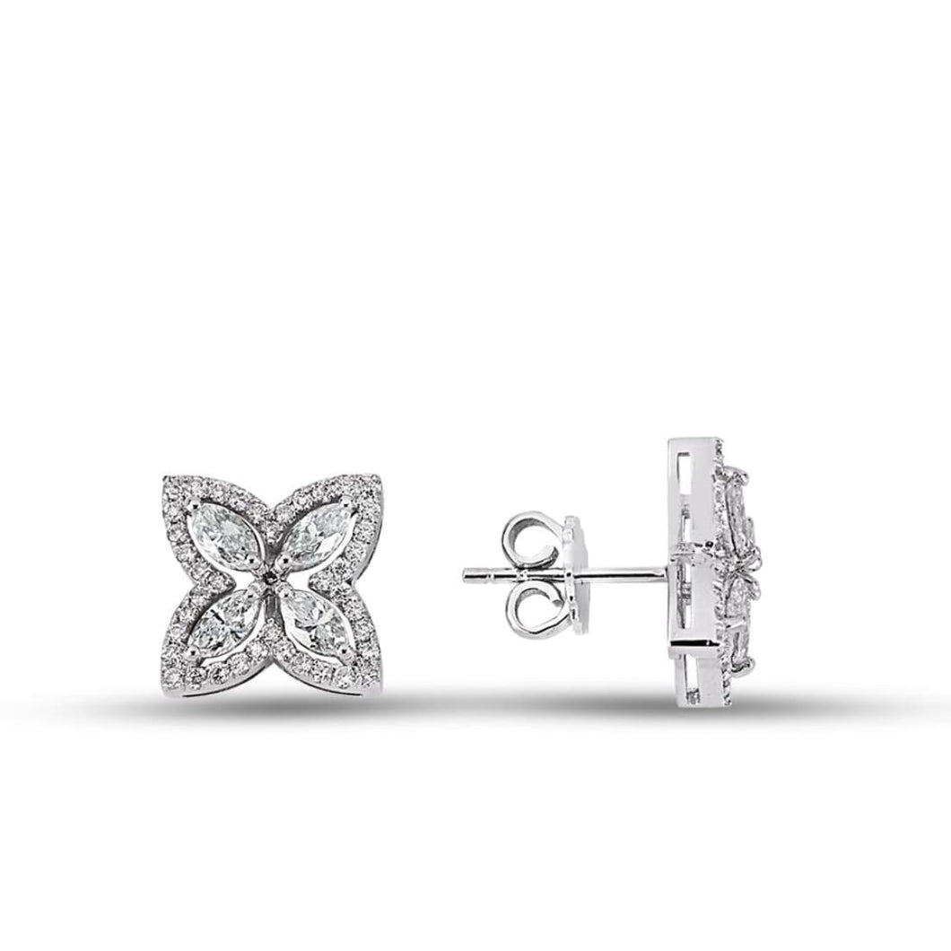 Diamond Cluster Stud Earring - Empire Fine Jewellers