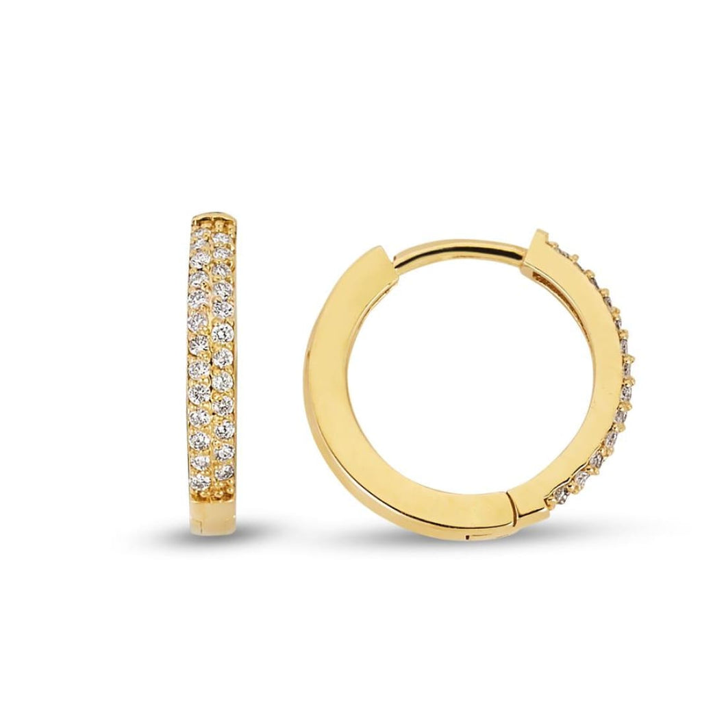 Diamond Double Row Hoop Earring - Jewelry