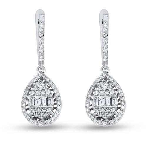 Diamond Drop Baguette Earring