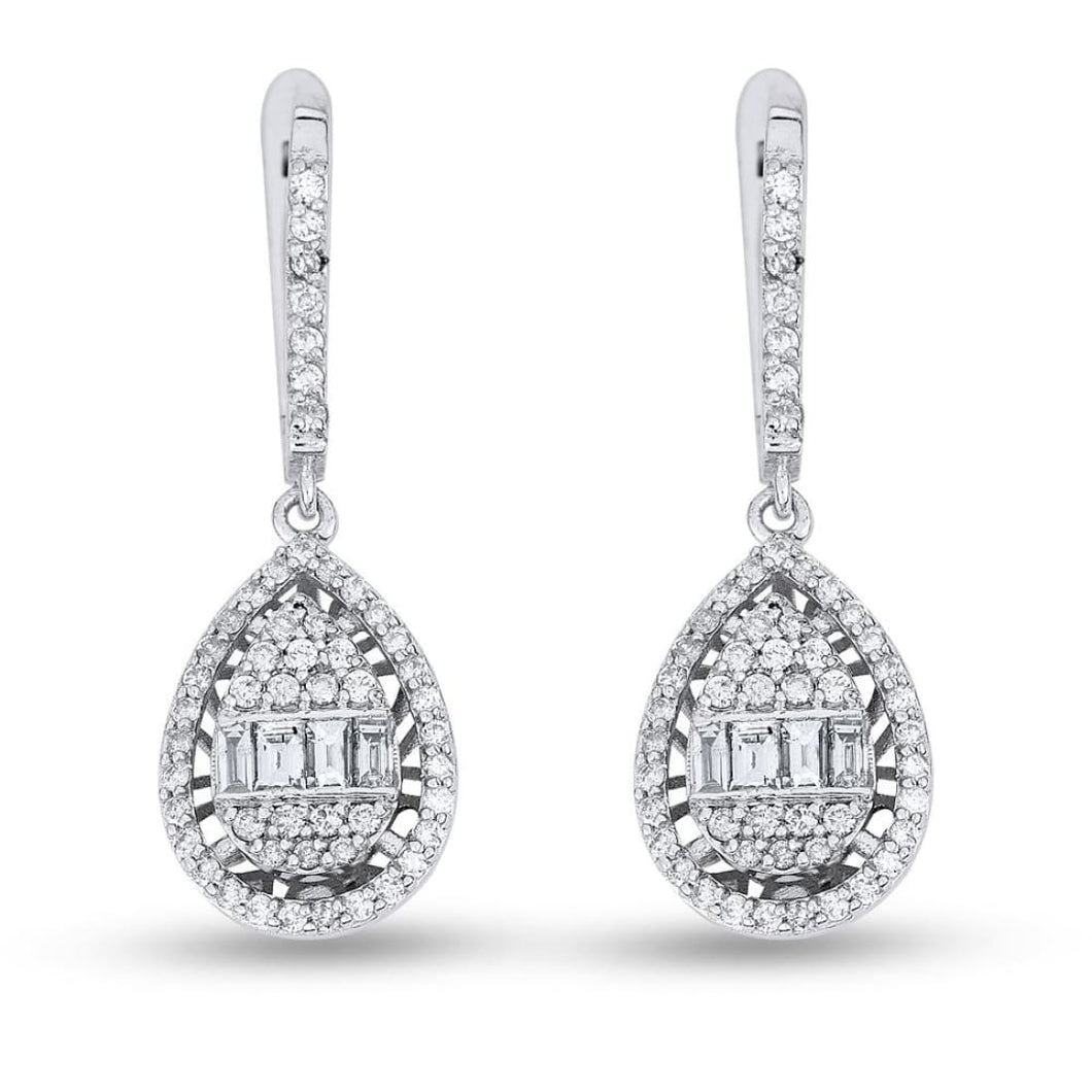 Diamond Drop Baguette Earring