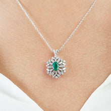 Load image into Gallery viewer, Diamond Emerald Necklace - Jewelry
