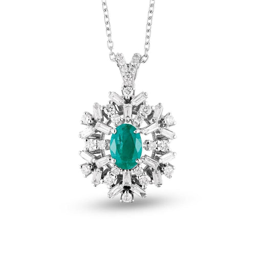 Diamond Emerald Necklace - Jewelry