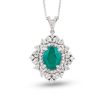 Load image into Gallery viewer, Diamond Emerald Necklace - Jewelry
