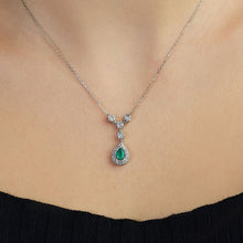 Load image into Gallery viewer, Diamond Emerald Necklace - Jewelry
