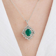 Load image into Gallery viewer, Diamond Emerald Necklace - Jewelry
