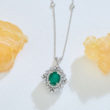 Load image into Gallery viewer, Diamond Emerald Necklace - Jewelry
