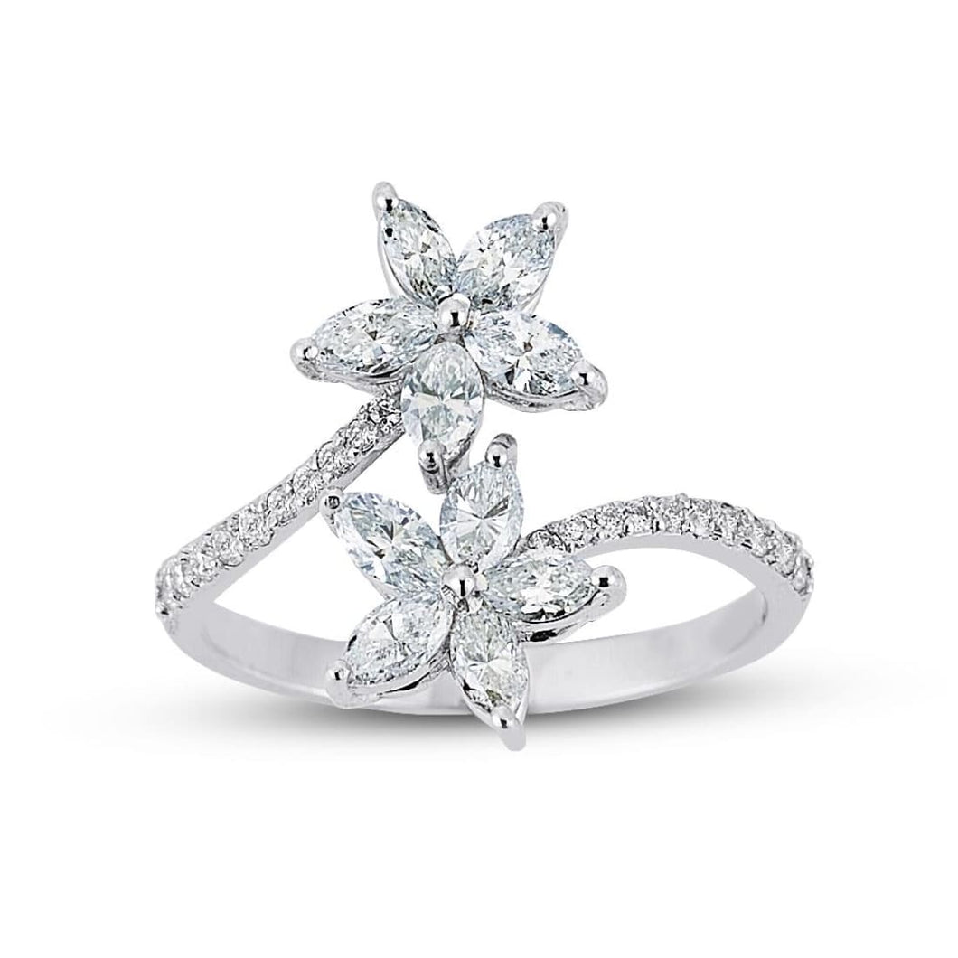 Diamond Flower Ring - Jewelry
