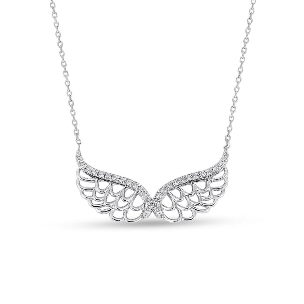 Diamond Guardian Angel Wings Necklace