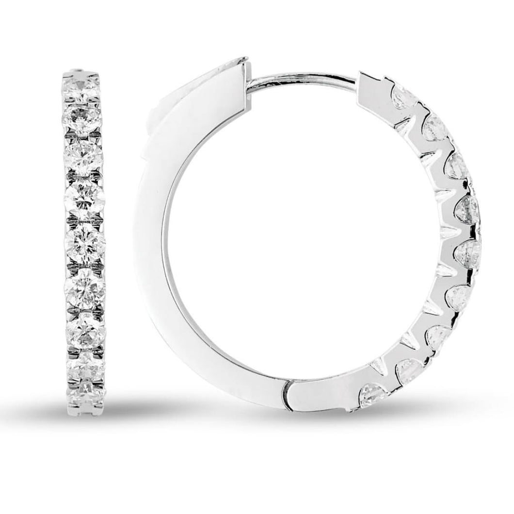 Diamond Hoops Earring - Jewelry