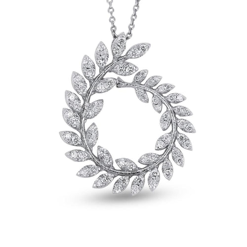 Diamond Leaf Necklace - Jewelry