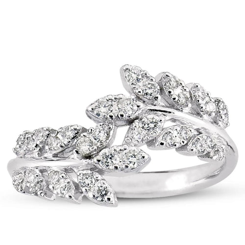 Diamond Leaf Ring - Jewelry