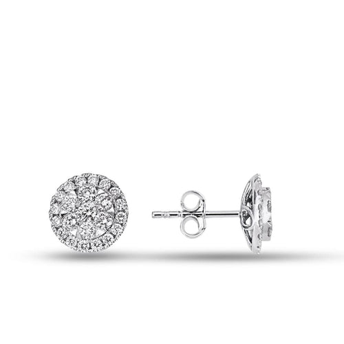 Diamond Pave Invisible Set Stud Earring - Jewelry