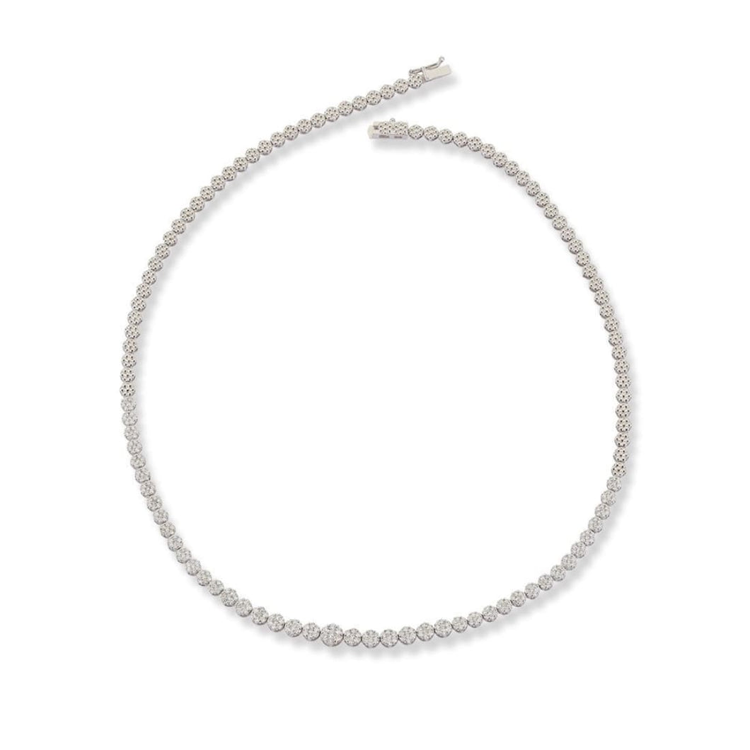 Diamond Pave Tennis Necklace - Necklace