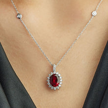 Load image into Gallery viewer, Diamond Ruby Necklace - Jewelry
