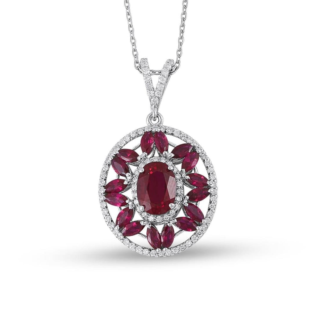 Diamond Ruby Necklace - Jewelry