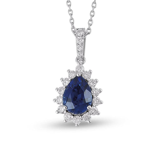 Diamond Sapphire Necklace - Jewelry