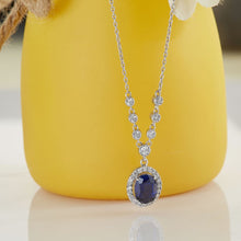 Load image into Gallery viewer, Diamond Sapphire Necklace - Jewelry

