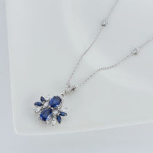 Load image into Gallery viewer, Diamond Sapphire Necklace - Jewelry
