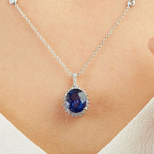 Load image into Gallery viewer, Diamond Sapphire Necklace - Jewelry
