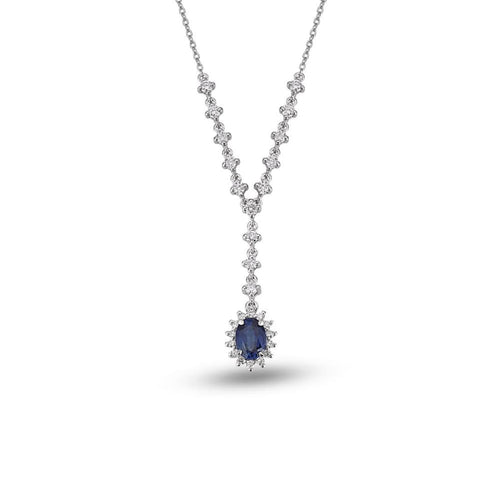 Diamond Sapphire Necklace - Jewelry