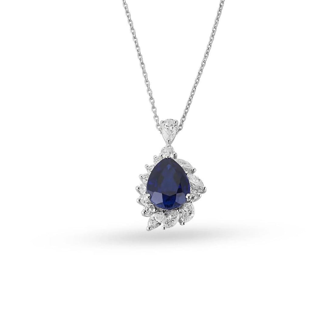 Diamond Sapphire Necklace - Jewelry