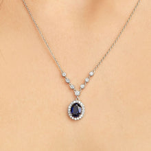 Load image into Gallery viewer, Diamond Sapphire Necklace - Jewelry
