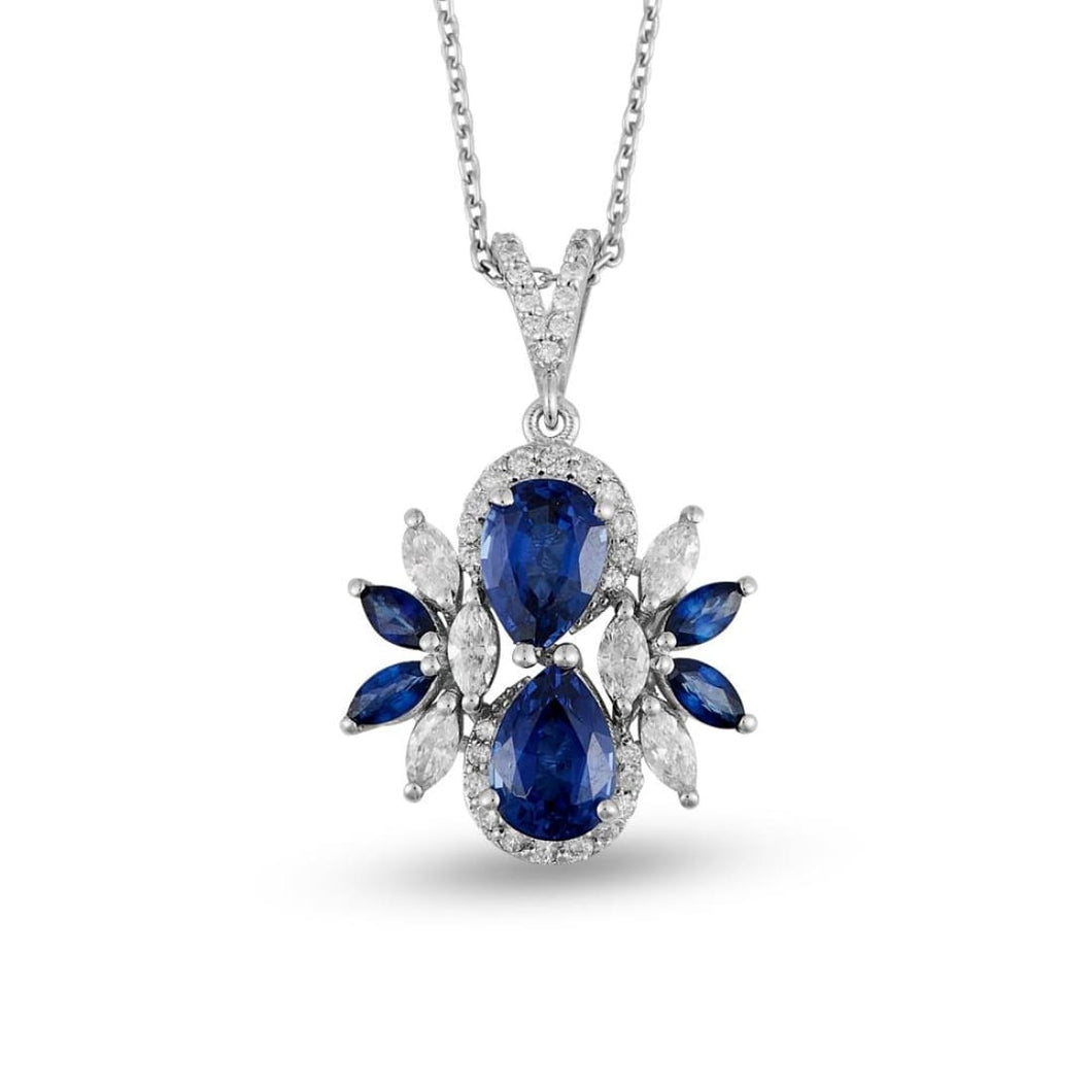 Diamond Sapphire Necklace - Jewelry