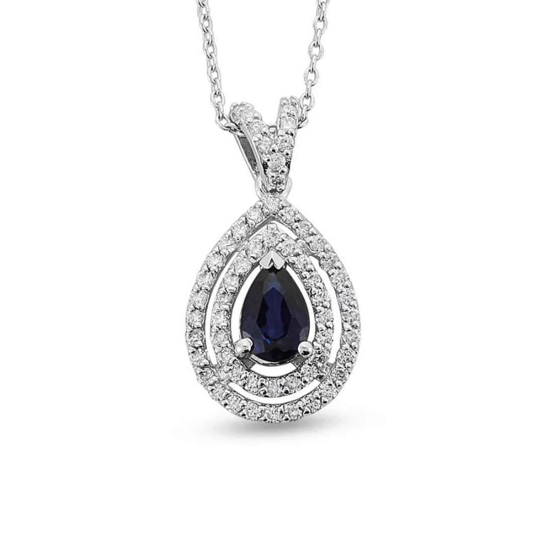 Diamond Sapphire Necklace - Jewelry